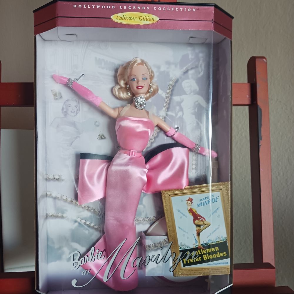 Barbie Collector Edition Satin Pink Gown with Rhinestone Jewelry